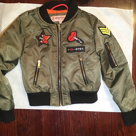 Urban republic girls collection patchwork army green jacket size 6X - Picture 1 of 8